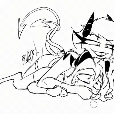 millie (helluva boss), moxxie (helluva boss) (hellaverse, helluva boss) created by potatonebula