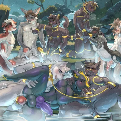 aaron blackfox, coffee (naughtywolfbb), djoser (psychoh13) created by sadmishutka (artist)