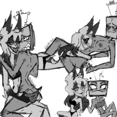 alastor (hazbin hotel), vox (hazbin hotel) (hazbin hotel, hellaverse) created by silstriker82