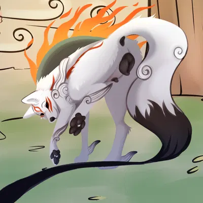 amaterasu (okami) (capcom, clover studio) created by nauticalcanine