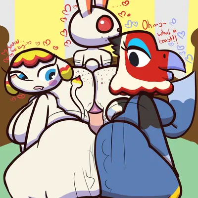 amelia (animal crossing), margie (animal crossing), ruby (animal crossing) (animal crossing, nintendo) created by klutzatdusk