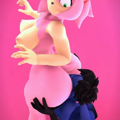 amy rose, domi (domi3d), warfare amy (sega, sonic the hedgehog (series)) created by domi3d