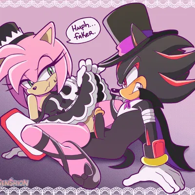 amy rose, shadow the hedgehog (sega, sonic the hedgehog (series)) created by senshion