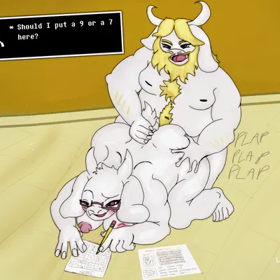 asgore dreemurr, toriel (undertale, undertale (series)) created by lewdstuffstack