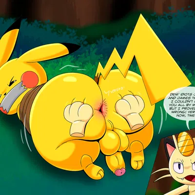 ash's pikachu, meowth (team rocket) (nintendo, pokemon) created by tepigfan101
