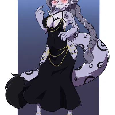 aze (shadowaze) (hollow hip backless chain dress, meme clothing) created by carinbakery