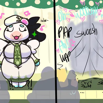 background character, flurry (animal crossing), roy (roy mccloud) (animal crossing, instant loss 2koma) created by klutzatdusk