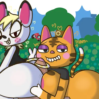 bella (animal crossing), cherry (animal crossing), tabby (animal crossing) (animal crossing, nintendo) created by klutzatdusk