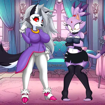 blaze the cat, loona (helluva boss) (hellaverse, helluva boss) created by the knight