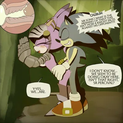 blaze the cat, sir percival (sonic and the black knight), sonic the hedgehog (sega, sonic and the black knight) created by jeanart