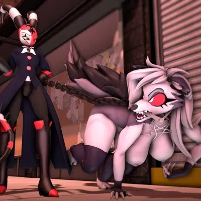 blitzo (helluva boss), loona (helluva boss) (hellaverse, helluva boss) created by toni scampers