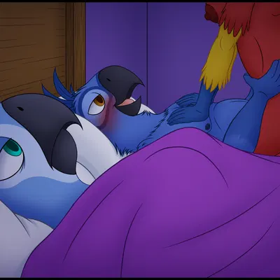 blu (rio), coco the scarlet macaw (blu waifu), jewel (rio) (ah yes. me. my girlfriend., blu waifu) created by darkmaro