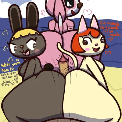 bonbon (animal crossing), cookie (animal crossing), felicity (animal crossing) (animal crossing, nintendo) created by klutzatdusk