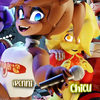 bonfie (cryptiacurves), bonnie (fnaf), chica (fnaf) (five nights at freddy's, fredina's nightclub) created by jordevoir (artist)