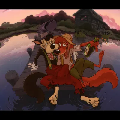 br'er fox, zeke wolf (song of the south) created by catsnbriefs, cedamuc1
