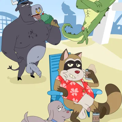 bull (robot dreams), dog (robot dreams), rascal (robot dreams) (robot dreams) created by enookie