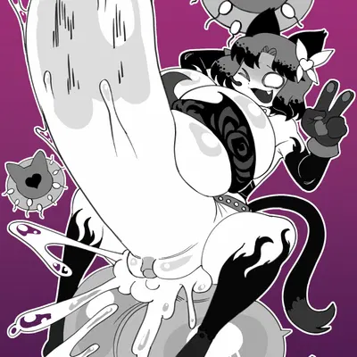 crazed moneko (the battle cats) (ponos corp., the battle cats) created by angstrom