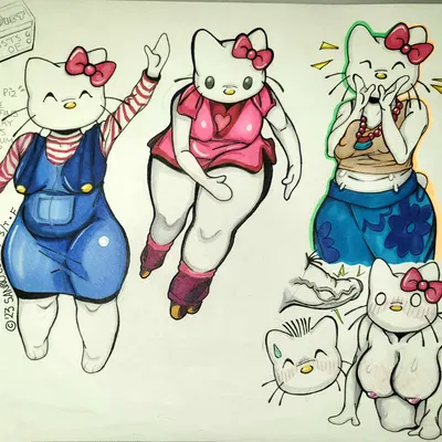 dear daniel, hello kitty (character) (hello kitty (series), sanrio) created by splooshiidood