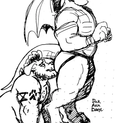 dog daryl (dickarmdaryl), dragoyle daryl (dickarmdaryl) (mythology) created by dickarmdaryl