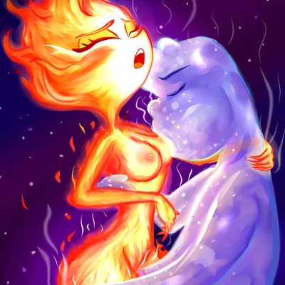ember lumen, wade ripple (disney, elemental (pixar)) created by bronybran