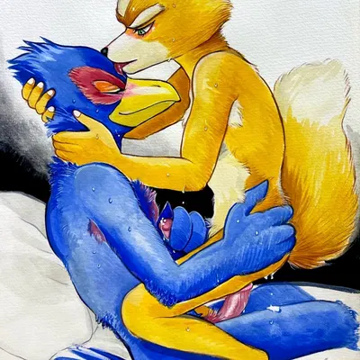 falco lombardi, fox mccloud (nintendo, star fox) created by ulala ko