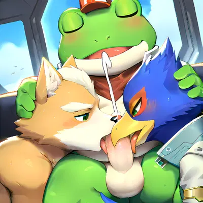 falco lombardi, fox mccloud, slippy toad (nintendo, star fox) created by shagsterp