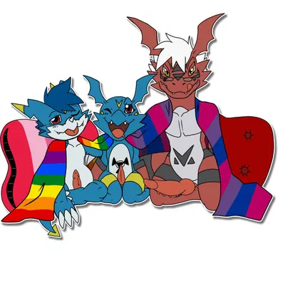 fan character, sol the guilmon, sven the giramon (bandai namco, digimon) created by chicostyx