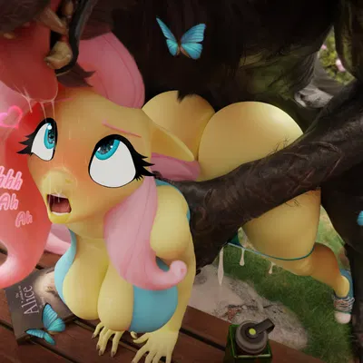 fluttershy (mlp) (friendship is magic, hasbro) created by hooves-art