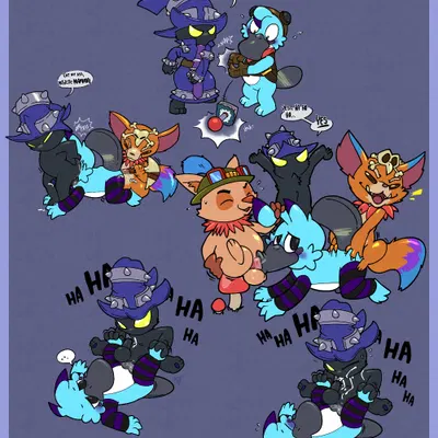 gnar (lol), petty the platypet, teemo (lol) (crema (company), league of legends) created by argon vile