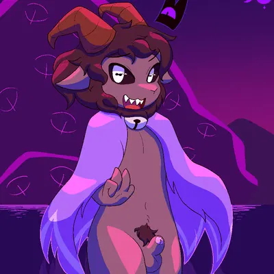 goat (cult of the lamb), purple crown (cult of the lamb) (cult of the lamb, massive monster (studio)) created by demoncubs