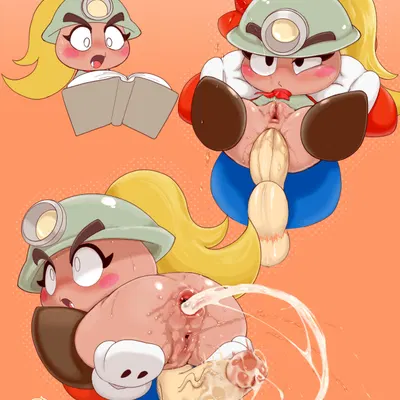 goombella, mario (mario bros, nintendo) created by sake kemosalmon