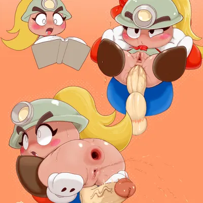 goombella, mario (mario bros, nintendo) created by sake kemosalmon