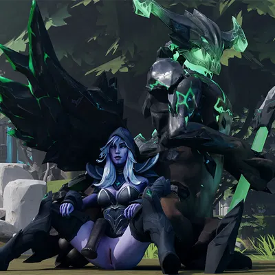 harbinger the outworld devourer, traxex the drow ranger (dota, valve) created by gariyuu (artist)