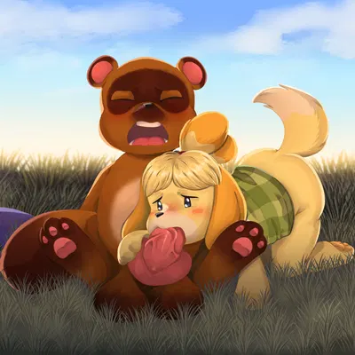 isabelle (animal crossing), tom nook (animal crossing) (animal crossing, nintendo) created by ghoastiehead, verawitch