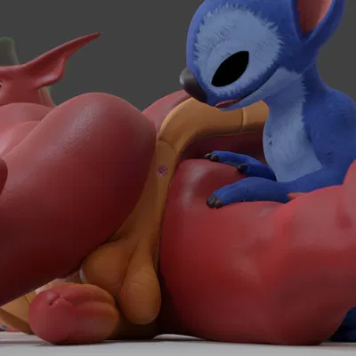 jake long, stitch (lilo and stitch) (american dragon: jake long, disney) created by no-name-no-problem