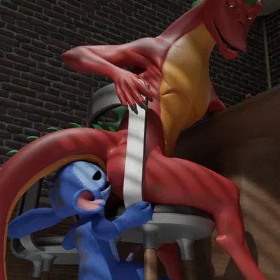 jake long, stitch (lilo and stitch) (american dragon: jake long, disney) created by no-name-no-problem