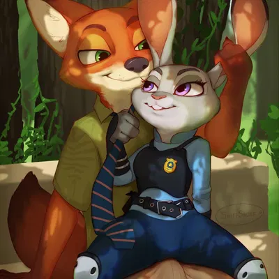 judy hopps, nick wilde (disney, zootopia) created by sniffsnorf