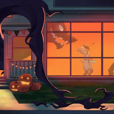 kindred (lol), lamb (lol), wolf (lol) (halloween, league of legends) created by tenebscuro