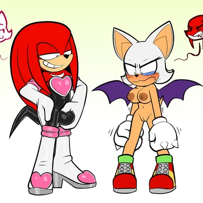 knuckles the echidna, rouge the bat (sega, sonic the hedgehog (series)) created by lettuce (artist)