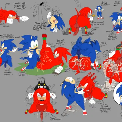 knuckles the echidna, sonic the hedgehog (sega, sonic the hedgehog (series)) created by birirbiri