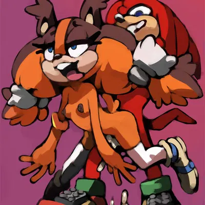 knuckles the echidna, sticks the jungle badger (sega, sonic boom) created by bittenhard