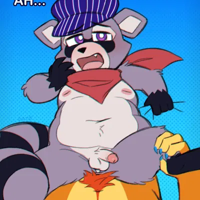 lloydford l. lion, rambley raccoon (indigo park) created by spudnikmutt