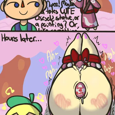 merry (animal crossing), villager (animal crossing) (animal crossing, instant loss 2koma) created by klutzatdusk