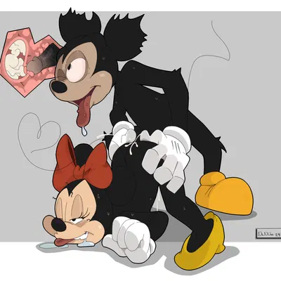 mickey mouse, minnie mouse (disney, runaway brain) created by nanuna