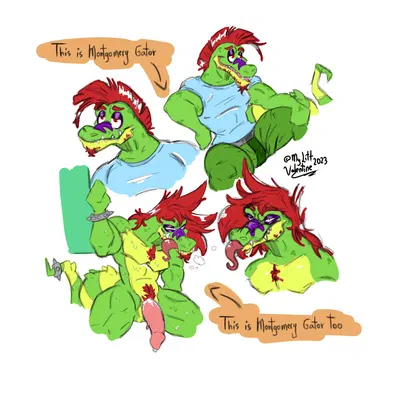 montgomery gator (five nights at freddy's, five nights at freddy's: security breach) created by mylittvalentine