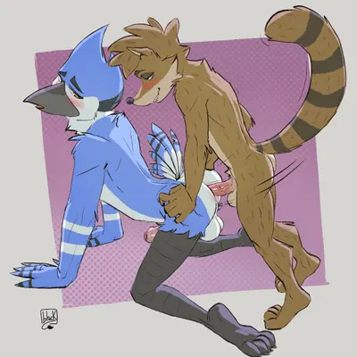 mordecai (regular show), rigby (regular show) (cartoon network, regular show) created by lion21