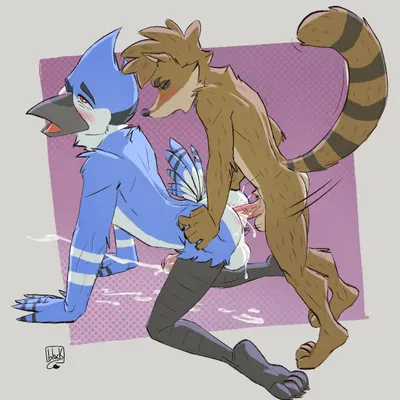 mordecai (regular show), rigby (regular show) (cartoon network, regular show) created by lion21