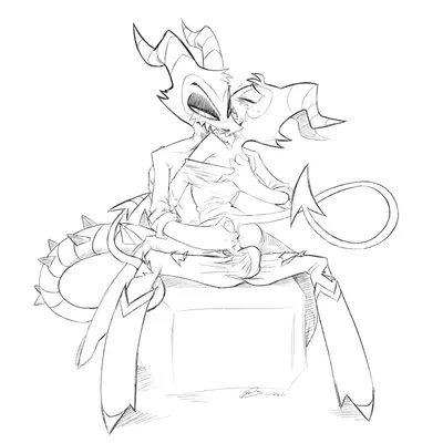 moxxie (helluva boss), striker (helluva boss) (hellaverse, helluva boss) created by soina