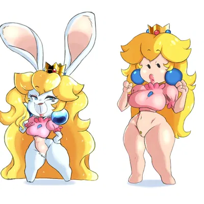 princess peach, rabbid peach (mario bros, mario plus rabbids kingdom battle) created by theprincesskari