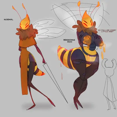 queen vespa (hollow knight), the knight (hollow knight) (hollow knight (franchise), team cherry) created by sicksinnerk